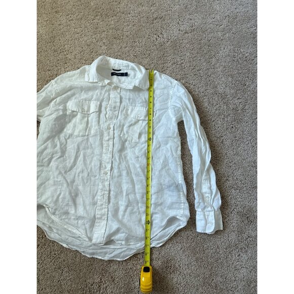 Nautica Men's 100% Linen White Button Down Shirt Size L Classy Minimalist - Picture 3 of 5